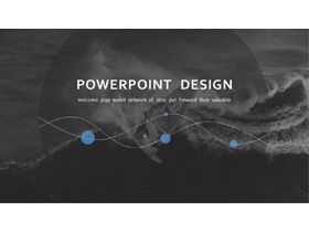 Black and white European and American picture typography design PPT template