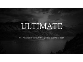 Black and white European and American lake and mountain background PPT template