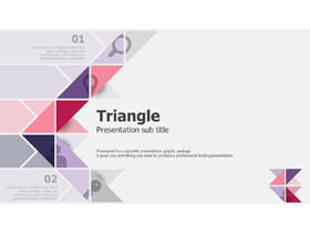 European and American PPT template with pink triangle combination background