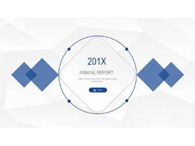 Blue minimalist micro three-dimensional style general report PPT template