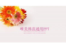 Beautiful chrysanthemum background PPT template