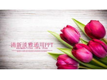 Modèle PPT d'amour de la Saint-Valentin avec fond de fleur rose exquis