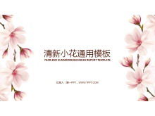 Plantilla PPT de arte retro con fondo de flor de durazno rosa fresco