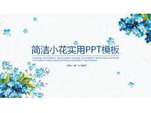 Retro-Art PPT-Schablone mit blauem frischem Blumenhintergrund
