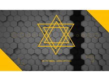 Gray hexagon background business PPT template download