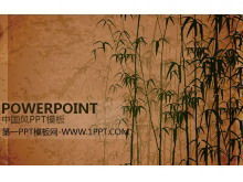 Template slide gaya Cina klasik dengan latar belakang bambu tinta