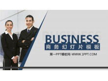 ホワイトカラーの外国人の背景灰色のビジネススライドショーテンプレートのダウンロード