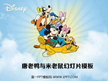 Donald Duck Mickey Mouse arka plan Disney çizgi film PPT şablonu