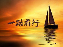 Sailing background all the way forward smooth sailing PPT template