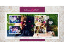 Plantilla de presentación de diapositivas de boda romántica púrpura