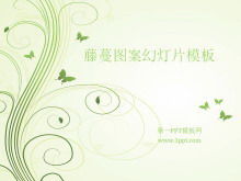 Plantilla de presentación de diapositivas de dibujos animados artísticos con elegante fondo de vid verde