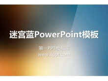 Download modello PowerPoint in tinta unita blu sfumato marrone