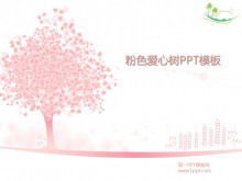 Descarga de plantillas de PowerPoint de fondo rosado del árbol de amor