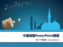 Modelo de PowerPoint do fundo do castelo dos desenhos animados