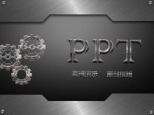 Download del modello PPT dinamico di ingranaggi in metallo personalizzato