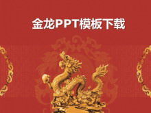 Golden Dragon Sculpture PowerPoint Template Download