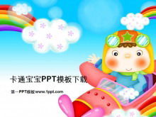 Bebê voando em um avião infantil Download do modelo do PowerPoint