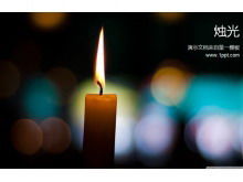Template PPT tema Thanksgiving dengan latar belakang spot candle