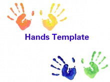 Color paint handprint art PPT template download