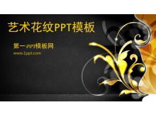 Golden pattern background art design modello PPT