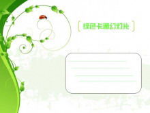 Șablon de diapozitiv verde cu desene animate de o pagină