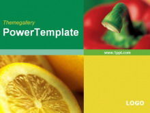 Unduhan template slide latar belakang sayur dan buah