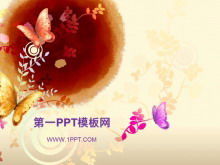 Download del modello PPT di arte di sfondo farfalla squisita