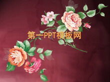 Download del modello PPT in stile cinese peonia in rima nazionale