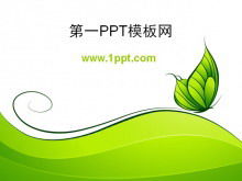 Download del modello PPT di sfondo farfalla verde semplice cartone animato