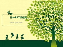 Скачать шаблон PPT детское искусство под большим деревом