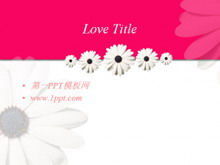 Pink sunflower background love PPT template download