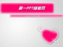 Pink love theme PPT template download