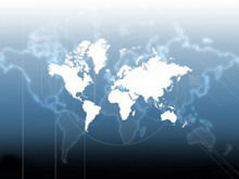 Template PPT bisnis latar belakang peta dunia klasik
