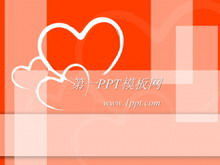 Modello PPT di amore rosso sfondo a forma di cuore