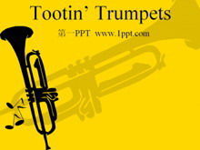 Trumpet background art PPT template download