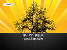 Hintergrundbildillustration der schwarzen Bäume PPT-Vorlage