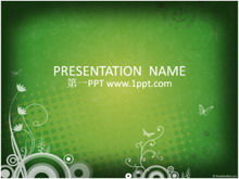 Download do modelo PPT da arte do fundo da ilustração verde