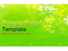 Green background flowers PPT template download