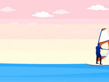Download der PPT-Vorlage für ein Segelboot im Cartoon-Stil