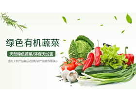 Exquisite PPT-Vorlage mit grünem Gemüsehintergrund