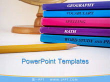 Książka ołówek tło szablon edukacji PPT edukacji
