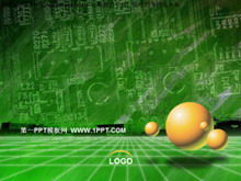Circuit board background personality technology PPT template