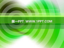 Green circle background technology PPT template