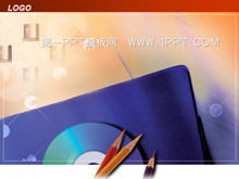 Download del modello PPT della tecnologia di sfondo del CD della tastiera della matita
