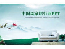 Download del modello PPT per l'industria dell'arredamento per la casa con sfondo in stile cinese