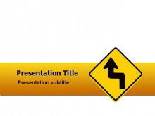 黃色交通警告PowerPoint模板免費下載