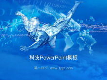 Download do modelo do PowerPoint de fundo de pessoas com tecnologia azul