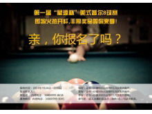 Poster pendaftaran kompetisi biliar, unduh template PPT