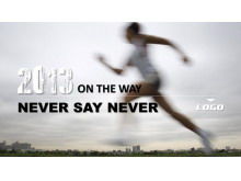 High-speed running athlete PowerPoint template download