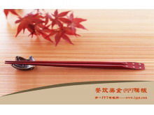 Festive chopsticks background dining food PPT template download